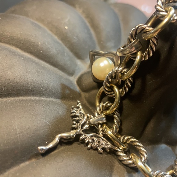 David Yurman Diana/Elton Sterling Silver with 18k yellow gold. - Picture 4 of 6